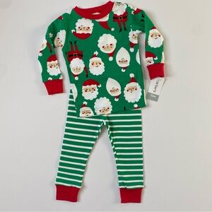 Santa Pajamas Size 18 Months NWT New Boys Girls Green Red Carter’s Striped Pants